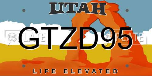 GTZD95 Utah License Plate