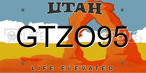 GTZO95 Utah License Plate