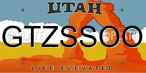 GTZSSOO Utah License Plate