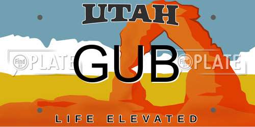 GUB Utah License Plate