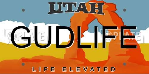 GUDLIFE Utah License Plate