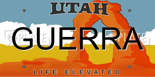 GUERRA Utah License Plate