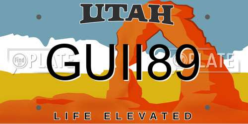 GUII89 Utah License Plate