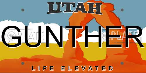 GUNTHER Utah License Plate