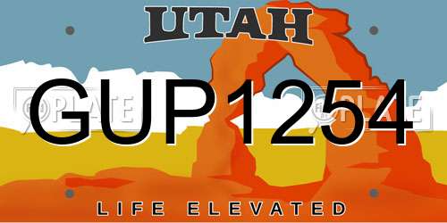 GUP1254 Utah License Plate