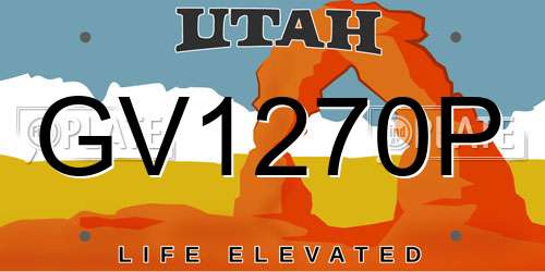 GV1270P Utah License Plate
