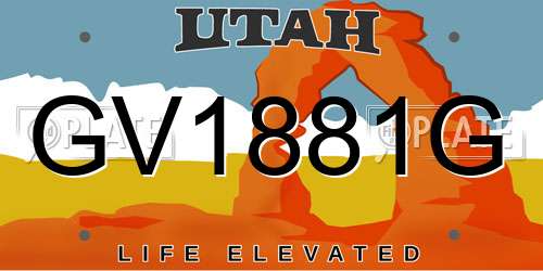 GV1881G Utah License Plate