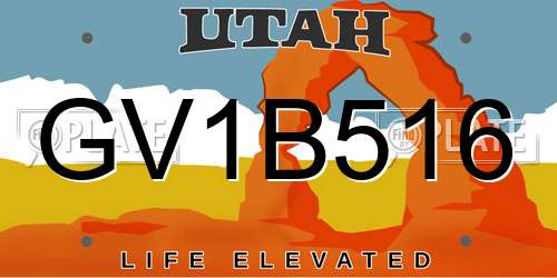 GV1B516 Utah License Plate