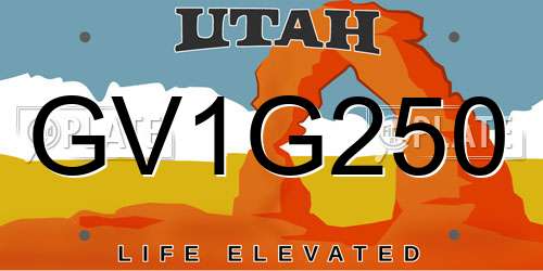 GV1G250 Utah License Plate