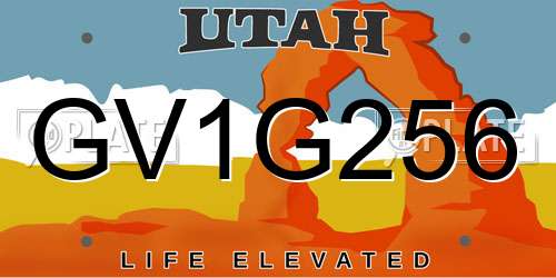 GV1G256 Utah License Plate
