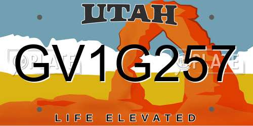 GV1G257 Utah License Plate