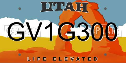 GV1G300 Utah License Plate