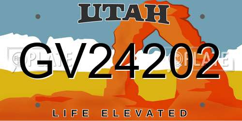 GV24202 Utah License Plate
