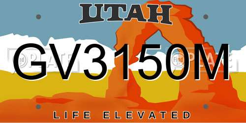 GV3150M Utah License Plate