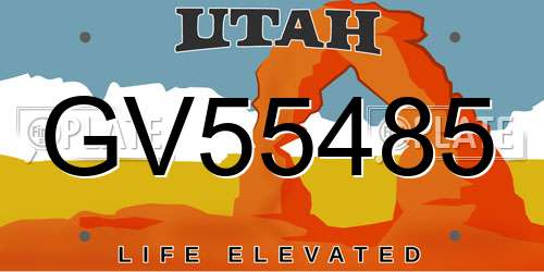 GV55485 Utah License Plate