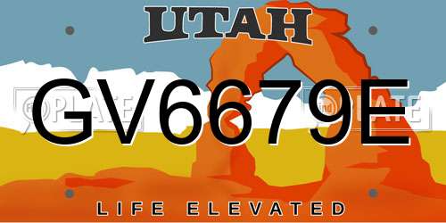 GV6679E Utah License Plate