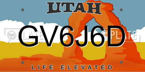GV6J6D Utah License Plate
