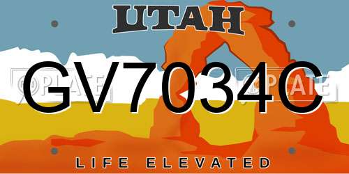 GV7034C Utah License Plate