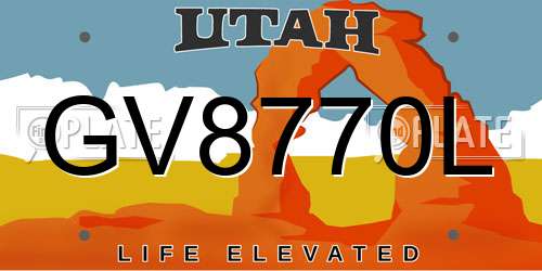 GV8770L Utah License Plate