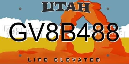 GV8B488 Utah License Plate