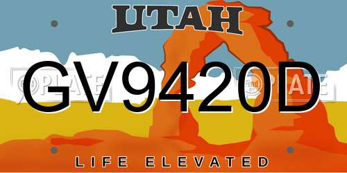 GV9420D Utah License Plate