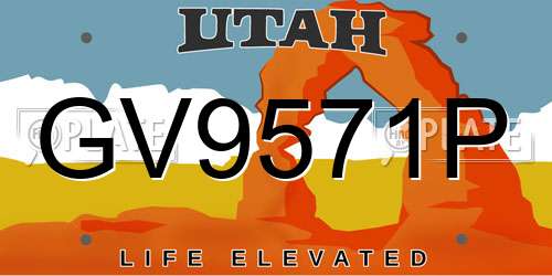 GV9571P Utah License Plate