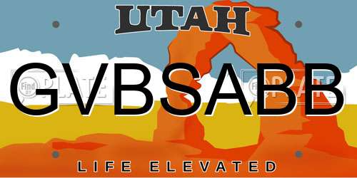 GVBSABB Utah License Plate