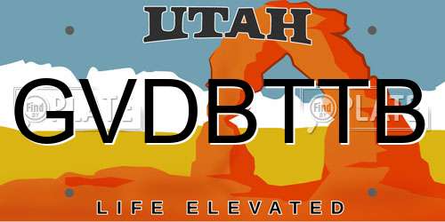 GVDBTTB Utah License Plate