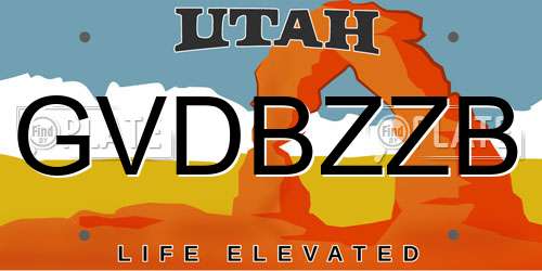 GVDBZZB Utah License Plate