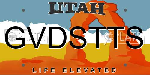 GVDSTTS Utah License Plate