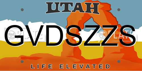 GVDSZZS Utah License Plate