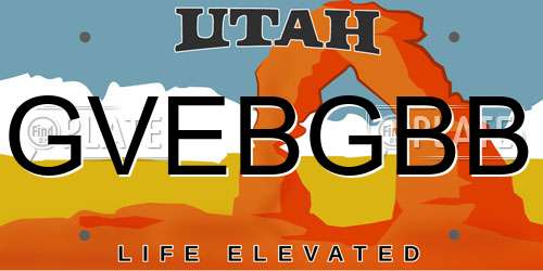 GVEBGBB Utah License Plate