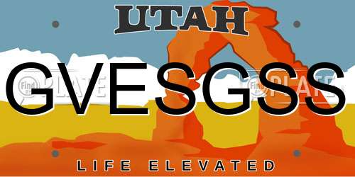 GVESGSS Utah License Plate
