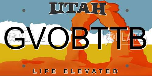 GVOBTTB Utah License Plate