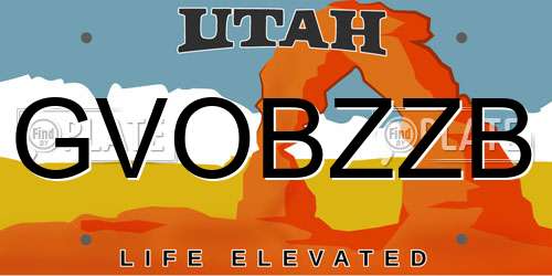 GVOBZZB Utah License Plate