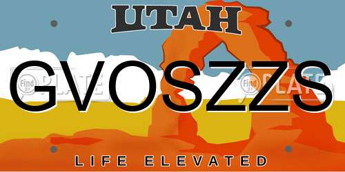 GVOSZZS Utah License Plate