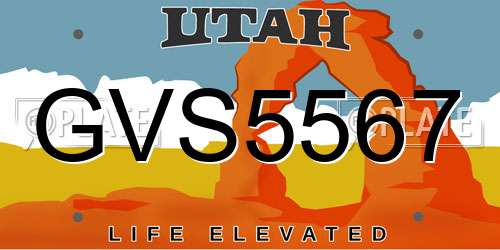 GVS5567 Utah License Plate
