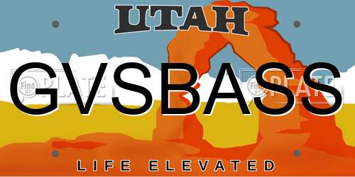 GVSBASS Utah License Plate