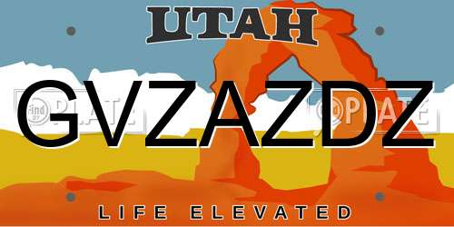 GVZAZDZ Utah License Plate