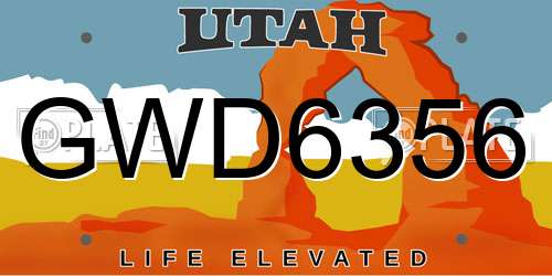 GWD6356 Utah License Plate