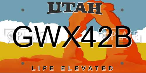 GWX42B Utah License Plate