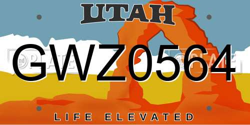 GWZ0564 Utah License Plate