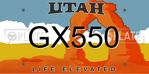 GX550 Utah License Plate