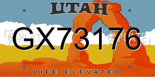GX73176 Utah License Plate