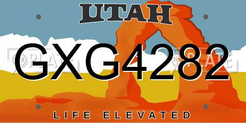 GXG4282 Utah License Plate