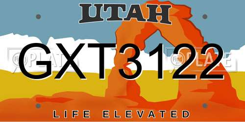 GXT3122 Utah License Plate
