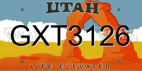 GXT3126 Utah License Plate