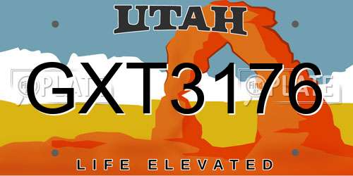 GXT3176 Utah License Plate