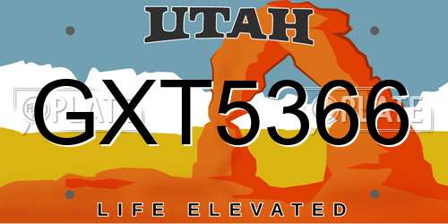 GXT5366 Utah License Plate