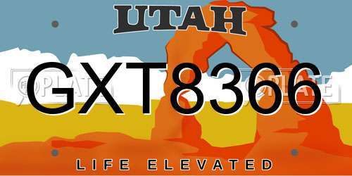 GXT8366 Utah License Plate